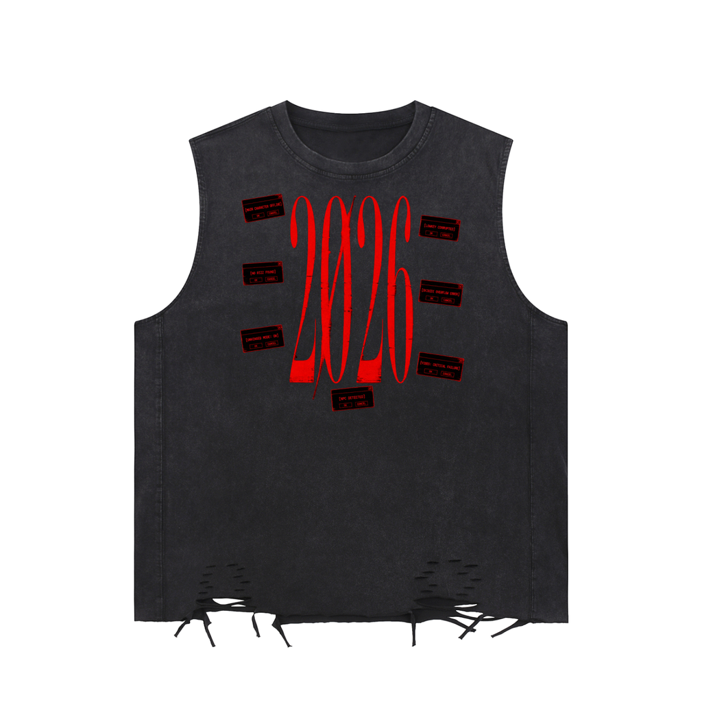 Snow Washed Raw-Hem Tank Top
