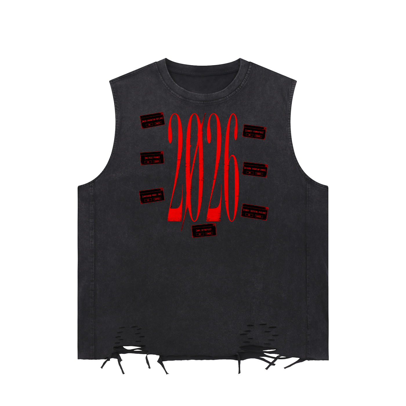 Snow Washed Raw-Hem Tank Top