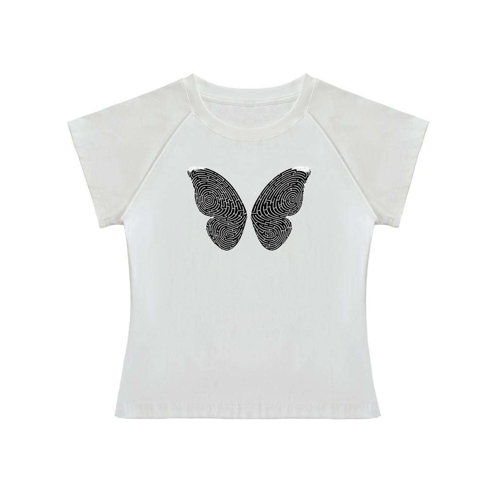 Solid Color Raglan Sleeve Crop Top
