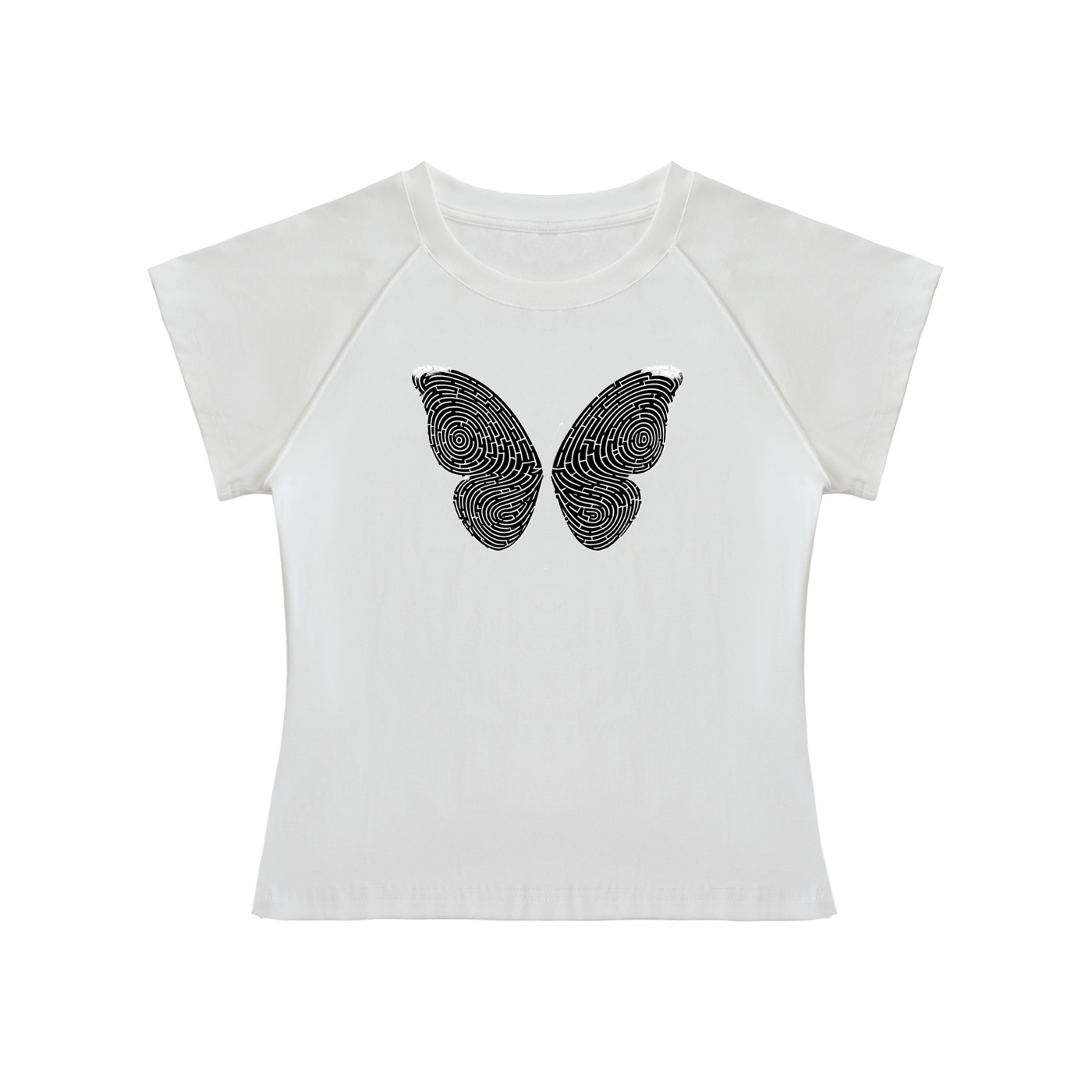 Solid Color Raglan Sleeve Crop Top