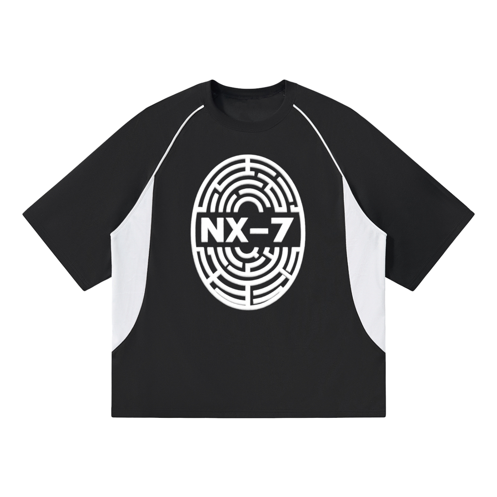 Contrast Piping Panel Raglan T-Shirt